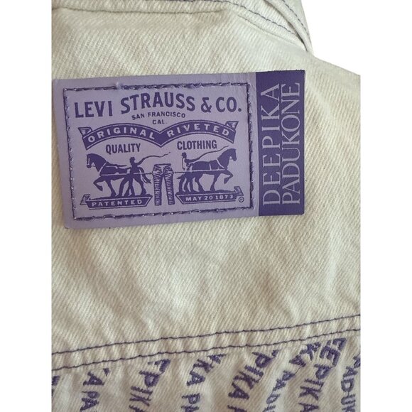 Levis x Deepika Padukone Colab White Denim Jacket with Purple Accents NWT - Picture 5 of 10